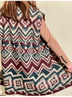 gilet lungo con frange
